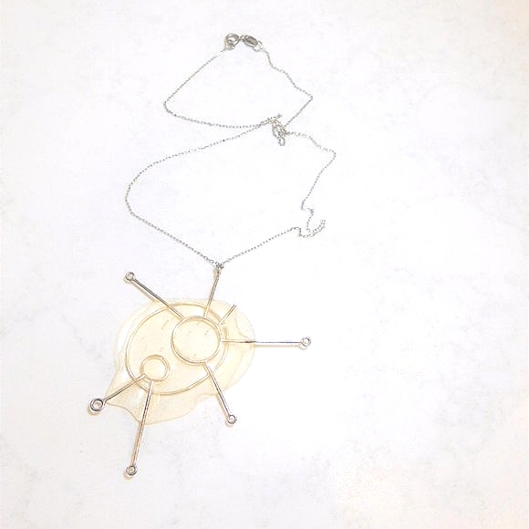 Unique Abstract Microbe Sterling Silver Necklace - Picture 1 of 4